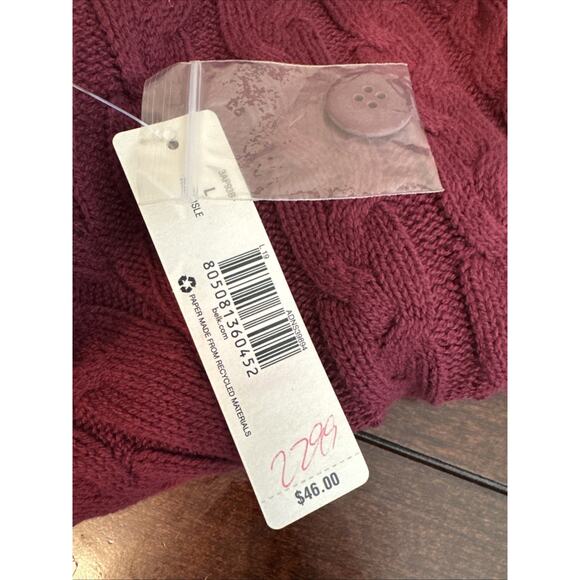 ND-New Directions Ladies Ruby Red Sweater Size Medium Pullover Cable Knit | Boho - Picture 4 of 4